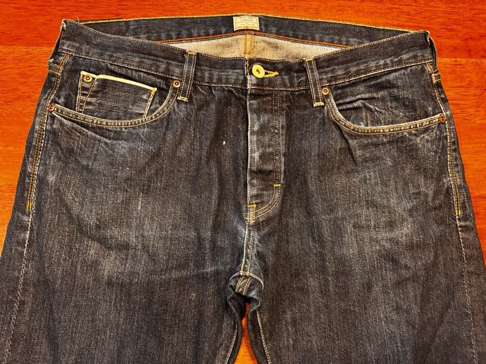 J Crew 484 Jeans Japanese Selvedge Kaihara Denim Dark Blue Button Fly 32x32 S
